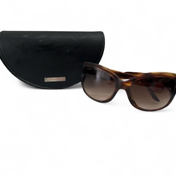 Bulgari Brown Sunglasses with Crystal Embellishments - Picture 4 of 8